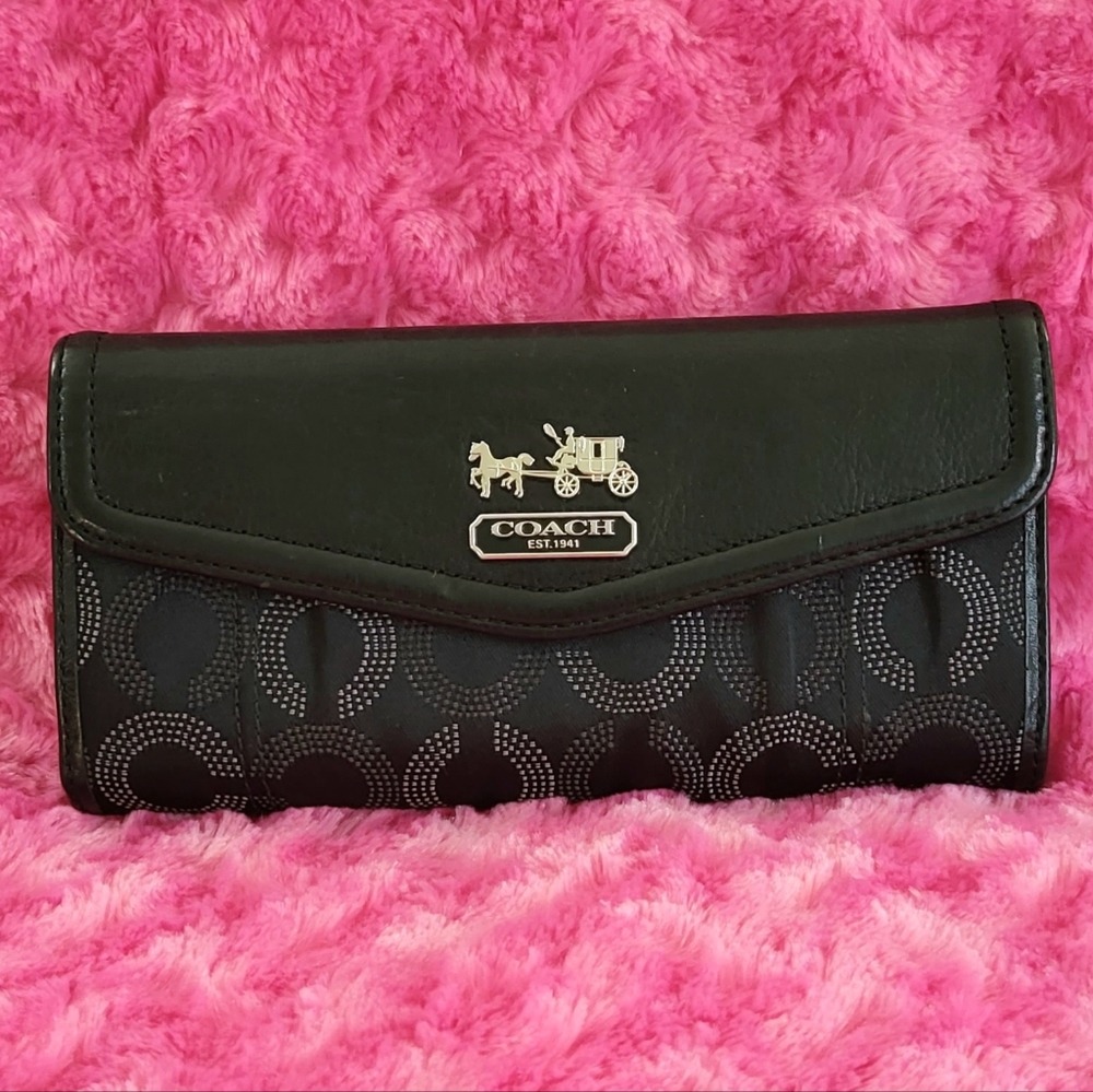 Coach Black Trifold Wallet
